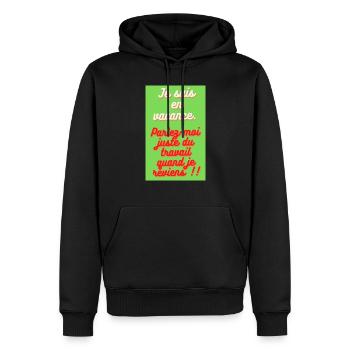 je suis en vacance!! - Sweat à capuche Premium bio Homme - noir - Devant - Nico (187cm)