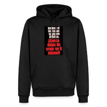 incluso si las cosas se ponen dificiles. - Sweat à capuche Premium bio Homme - noir - Devant - Nico (187cm)
