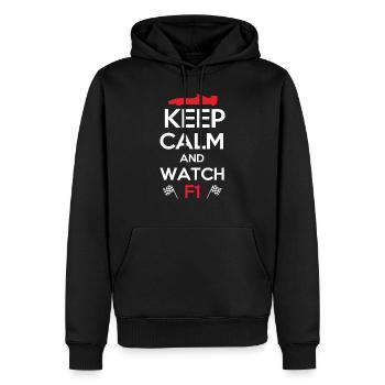 Keep Calm and watch - Sweat à capuche Premium bio Homme - noir - Devant - Nico (187cm)