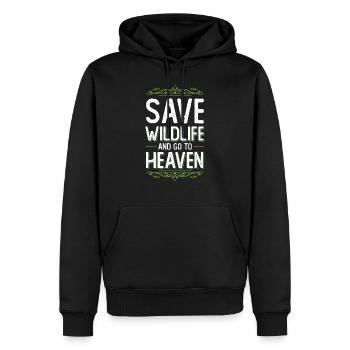 Animal rights activists say animal welfare - Men’s Premium Organic Hoodie - black - Front - Nico (187cm)