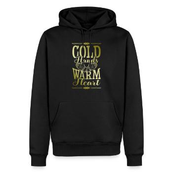 Frost winter spruch - Männer Premium Bio Hoodie - Schwarz - Vorne - Nico (187cm)