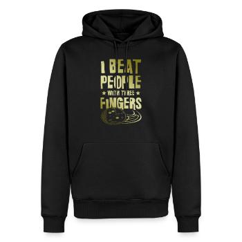 Bowling drôle de dicton - Sweat à capuche Premium bio Homme - noir - Devant - Nico (187cm)