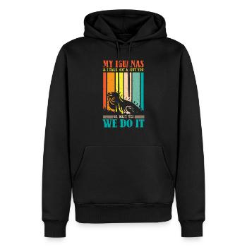 my Iguanas & i talk not about you - Männer Premium Bio Hoodie - Schwarz - Vorne - Nico (187cm)