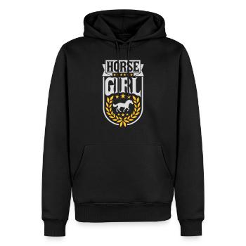 Citation de fille de cheval disant - Sweat à capuche Premium bio Homme - noir - Devant - Nico (187cm)