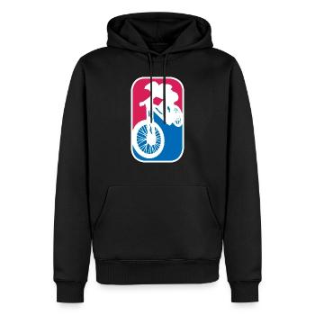 Mountainbike Downhill Fahrrad mtb logo Geschenk - Männer Premium Bio Hoodie - Schwarz - Vorne - Nico (187cm)