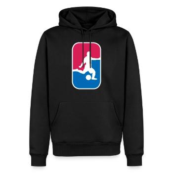 Fußball Kicker Soccer WM Fan lustiges Geschenk - Männer Premium Bio Hoodie - Schwarz - Vorne - Nico (187cm)