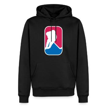 Eishockey Hockey Sport Logo lustig Geschenk - Männer Premium Bio Hoodie - Schwarz - Vorne - Nico (187cm)