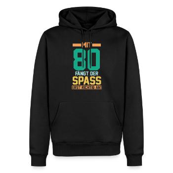 Achtzig Achtzigster 80 Jahre Geburtstag - Männer Premium Bio Hoodie - Schwarz - Vorne - Nico (187cm)