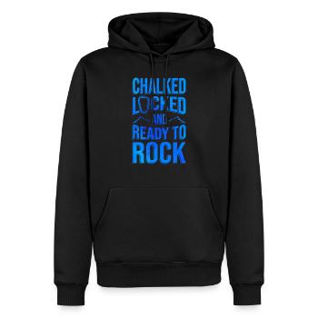 Chalked Locked And Ready To Rock Rock Climber Boul - Männer Premium Bio Hoodie - Schwarz - Vorne - Nico (187cm)