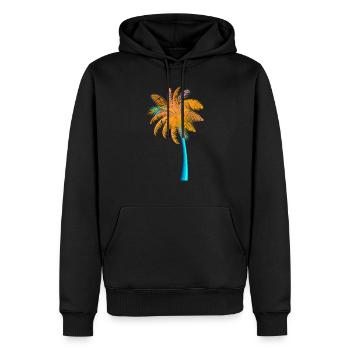 Goldfarbene Palme - Männer Premium Bio Hoodie - Schwarz - Vorne - Nico (187cm)