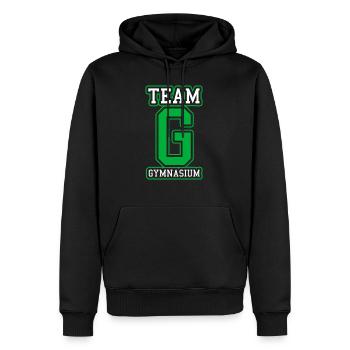 Team G Gymnasium - Schulkind Schulwechsel Gymnasia - Männer Premium Bio Hoodie - Schwarz - Vorne - Nico (187cm)