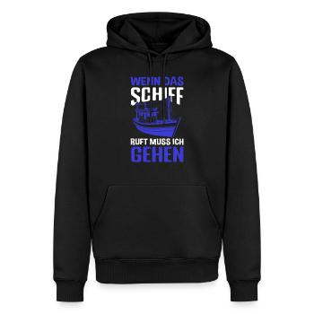 Yacht Schifffahrt Maritim Meer Boot Hafen Meer - Männer Premium Bio Hoodie - Schwarz - Vorne - Nico (187cm)