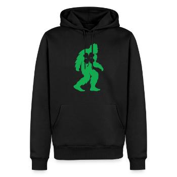 Bigfoot Shamrock Gold Funny St Patrick's - Männer Premium Bio Hoodie - Schwarz - Vorne - Nico (187cm)