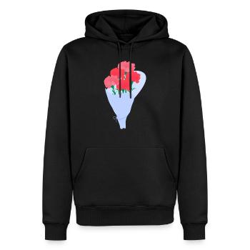 Bouquet of carnations - Men’s Premium Organic Hoodie - black - Front - Nico (187cm)