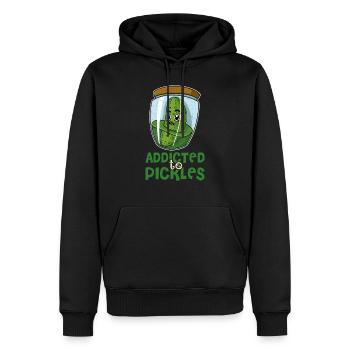 Fruits, jardin, concombres, cornichons, cornichons - Sweat à capuche Premium bio Homme - noir - Devant - Nico (187cm)