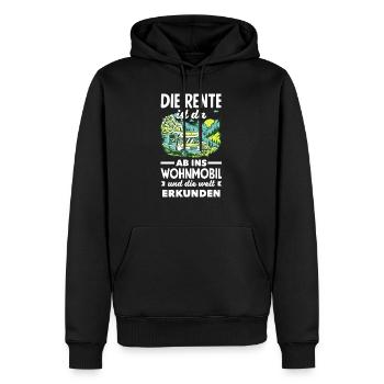 Die Rente ist da, ab ins Wohnmobil und die Welt - Männer Premium Bio Hoodie - Schwarz - Vorne - Nico (187cm)