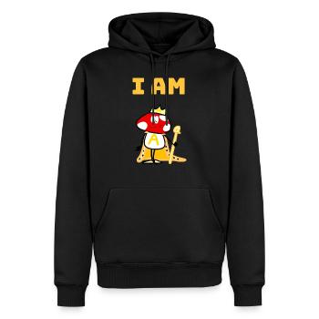 I am A - Männer Premium Bio Hoodie - Schwarz - Vorne - Nico (187cm)