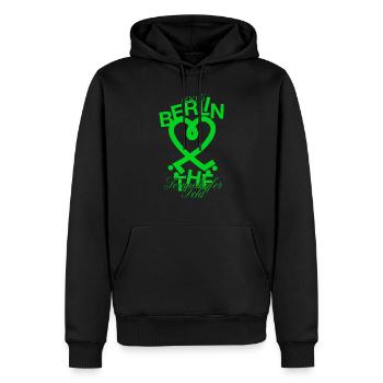 Tempelhofer Feld skater - Männer Premium Bio Hoodie - Schwarz - Vorne - Nico (187cm)
