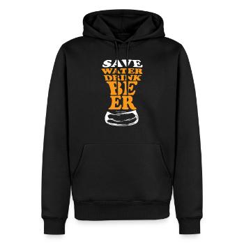 Fête de la boisson alcoolisée à la bière - Sweat à capuche Premium bio Homme - noir - Devant - Nico (187cm)