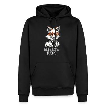 ich bin halt ein Fuchs - Männer Premium Bio Hoodie - Schwarz - Vorne - Nico (187cm)