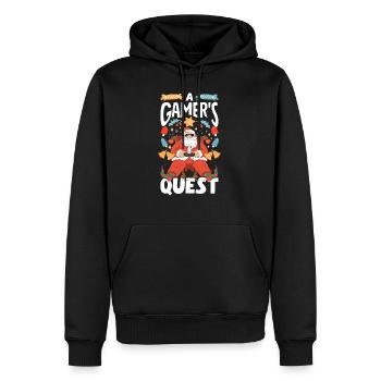 Mode inspirée du jeu Jeux sur le thème des Fêtes - Sweat à capuche Premium bio Homme - noir - Devant - Nico (187cm)