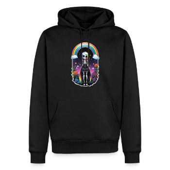 Halloween - Rock & Regenbogen - Männer Premium Bio Hoodie - Schwarz - Vorne - Nico (187cm)