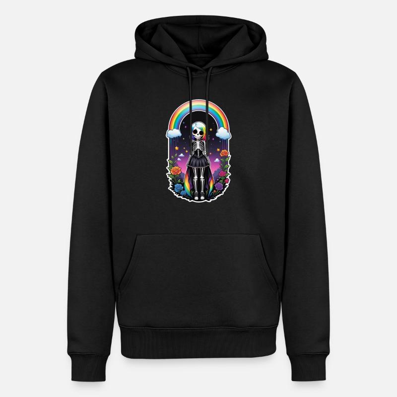 Halloween - Rock & Regenbogen - Männer Premium Bio Hoodie - Schwarz