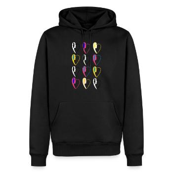 Imprimé numéro23. - Sweat à capuche Premium bio Homme - noir - Devant - Nico (187cm)