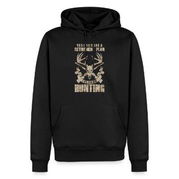 Chasse, gibier, chasse, nature, chasseur, faune animale - Sweat à capuche Premium bio Homme - noir - Devant - Nico (187cm)