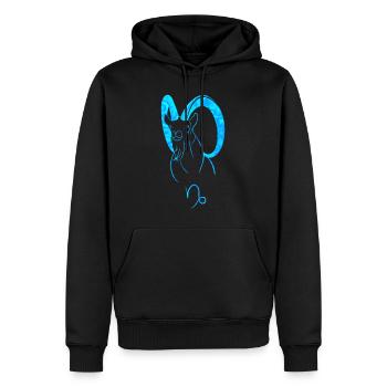 Bouquetin - Sweat à capuche Premium bio Homme - noir - Devant - Nico (187cm)