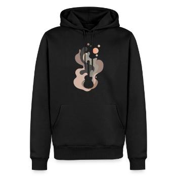 Gitarrist Hardrock - Männer Premium Bio Hoodie - Schwarz - Vorne - Nico (187cm)