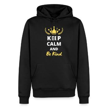 Keep Calm and Be Kind - Sweat à capuche Premium bio Homme - noir - Devant - Nico (187cm)