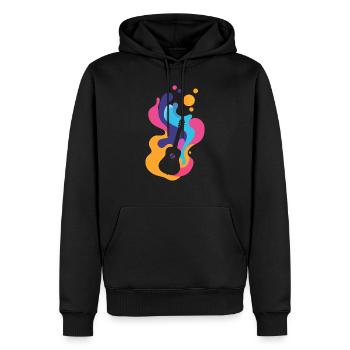 Bassist Gitarrist Hardrock - Männer Premium Bio Hoodie - Schwarz - Vorne - Nico (187cm)