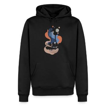 Rafting Rameur Bach - Sweat à capuche Premium bio Homme - noir - Devant - Nico (187cm)