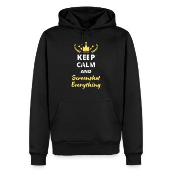 "Bleib ruhig und mache einen Screenshot von allem" - Digital - Männer Premium Bio Hoodie - Schwarz - Vorne - Nico (187cm)