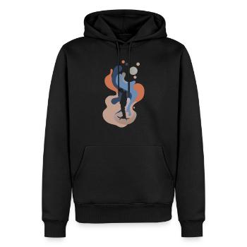 Skateboard Boarder Longboard - Men’s Premium Organic Hoodie - black - Front - Nico (187cm)