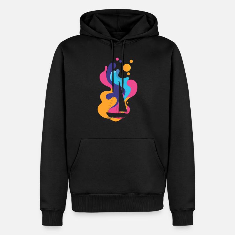 Voilier Voile - Sweat à capuche Premium bio Homme - noir