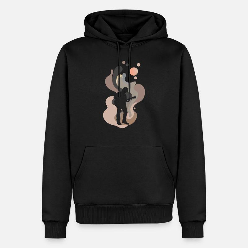 Guitariste Hardrock Basser - Sweat à capuche Premium bio Homme - noir