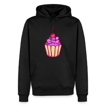 Tartelettes de candy Cupcake muffin sucre doux - Sweat à capuche Premium bio Homme - noir - Devant - Nico (187cm)