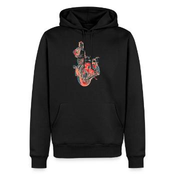 Bikerin Motorrad Geschenk - Männer Premium Bio Hoodie - Schwarz - Vorne - Nico (187cm)