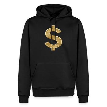Dollar Dollarzeichen Peso Geld Money - Männer Premium Bio Hoodie - Schwarz - Vorne - Nico (187cm)