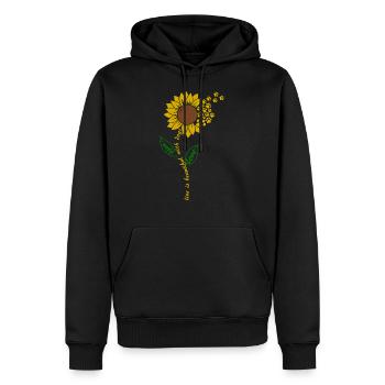 live is better with dogs sunflower gift - Men’s Premium Organic Hoodie - black - Front - Nico (187cm)