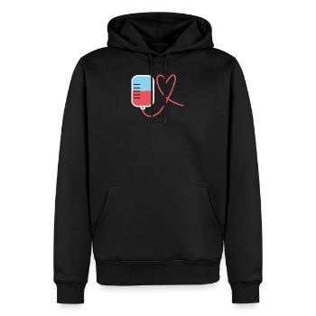 Blood donation heart form - Men’s Premium Organic Hoodie - black - Front - Nico (187cm)