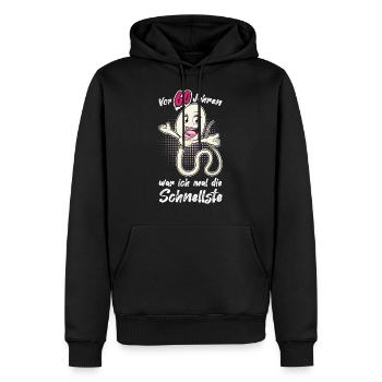 60 Geburtstag Frauen 1961 Jahrgang 60. Jubiläum - Männer Premium Bio Hoodie - Schwarz - Vorne - Nico (187cm)