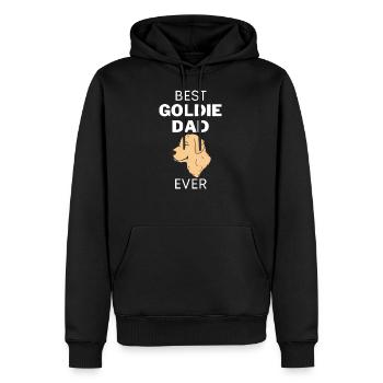 Cute Dog Papa Father's Day Gift Golden Retriever - Men’s Premium Organic Hoodie - black - Front - Nico (187cm)