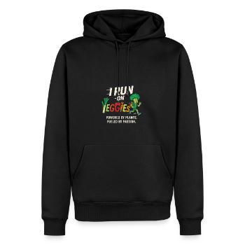 Ich laufe auf Gemüse - Männer Premium Bio Hoodie - Schwarz - Vorne - Nico (187cm)