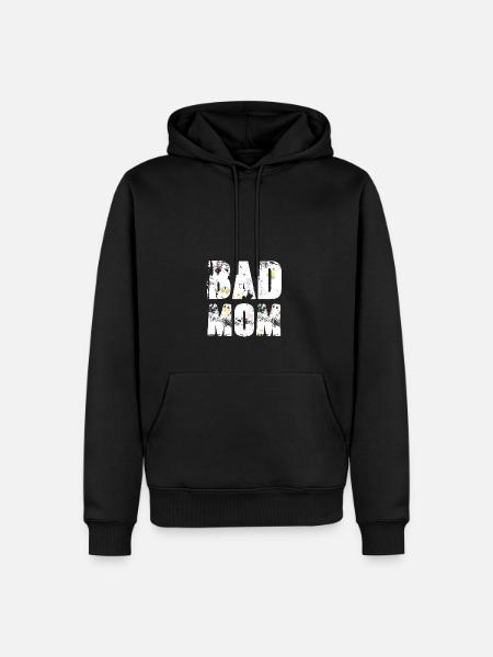 bad mom,mom,graffiti,typo,schrift,icons - Männer Premium Bio Hoodie - Schwarz