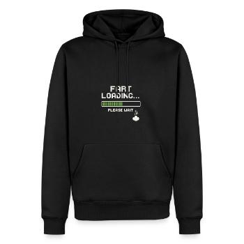 Fart Loading Bitte warten - Männer Premium Bio Hoodie - Schwarz - Vorne - Nico (187cm)