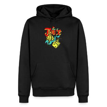 Roi des dés Vintage Illustration - Sweat à capuche Premium bio Homme - noir - Devant - Nico (187cm)