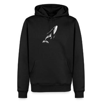 Wal Dotwork Illustration für Meeresliebhaber - Männer Premium Bio Hoodie - Schwarz - Vorne - Nico (187cm)